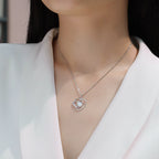 Women Luxury Necklace 925 Sterling Silver Heart Interlocking Moissanite Diamond Fashionable Women's Pendant Necklace