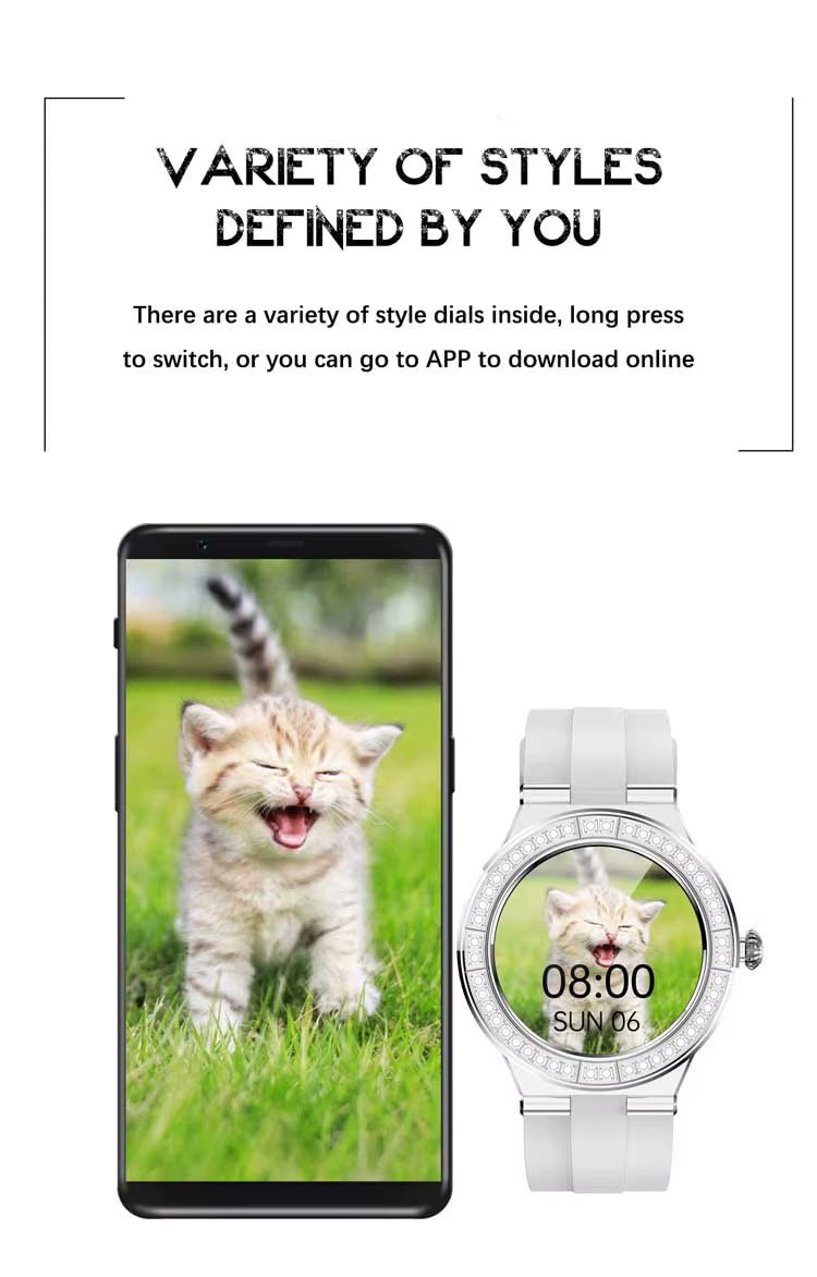 Women's Bluetooth Call Smart Watch Health Monitoring Heart Rate Smart Reminds women smart watch