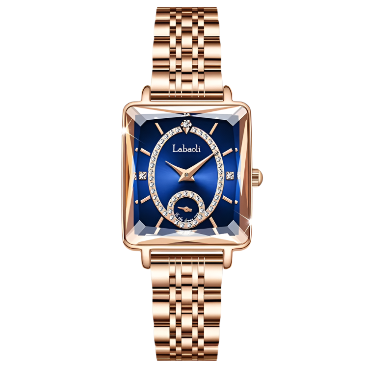 LABAOLI Dames Armband Quartz Horloges Roestvrij Staal Luxe Strass Handgemaakt Datum Dames Quartz Horloges