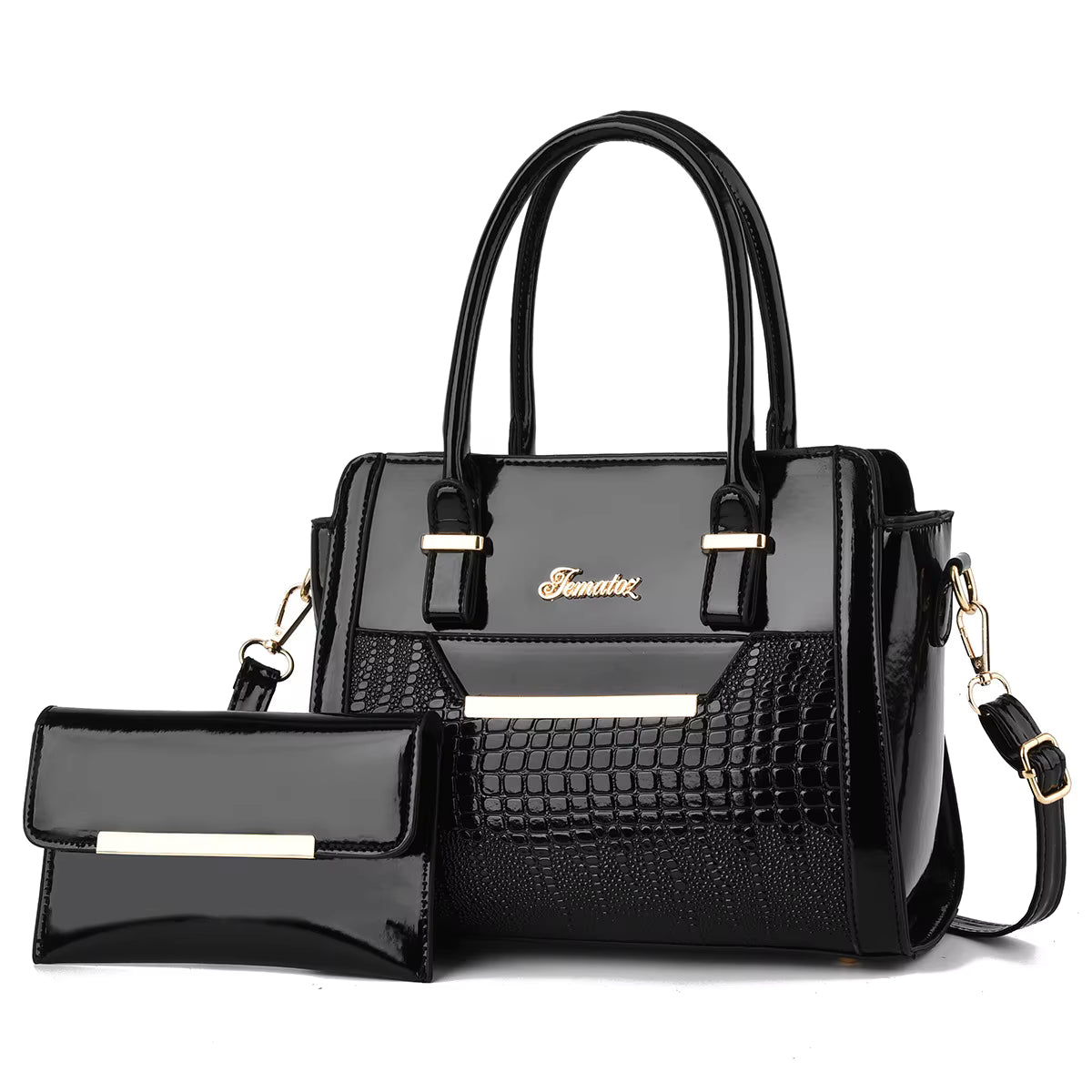 Women's Handbag PU Leather Premium Handbag 2-piece Set Shoulder Bag Large Capacity Crossbody Bag Women's Handbag - Acquisti Online