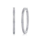 Women's Luxury Earring Moissanite Diamond Earrings Stud Inlaid 925 Sterling Silver 18K White Gold Plated Hoop Earring