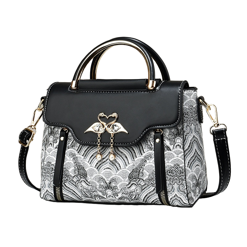Women's Fashionable Handbag Original Leather Shoulder Bag Multi Zipper Pocket Large Capacity Women's Shoulder Bag