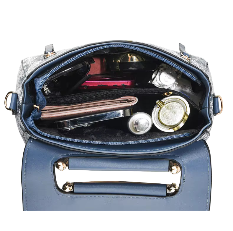 Women's Fashionable Handbag Original Leather Shoulder Bag Multi Zipper Pocket Large Capacity Women's Shoulder Bag