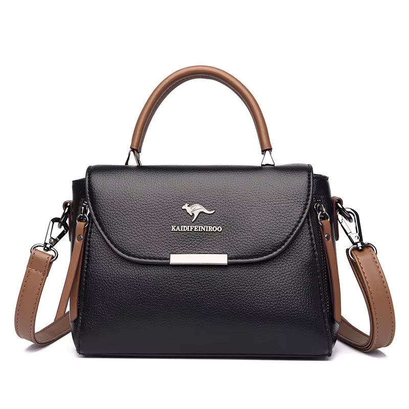 Women's Luxury Handbah Original Leather Multi Zipper Pocket Shoulder Bag Large Capacity Stylish Women's Crossbody Bag