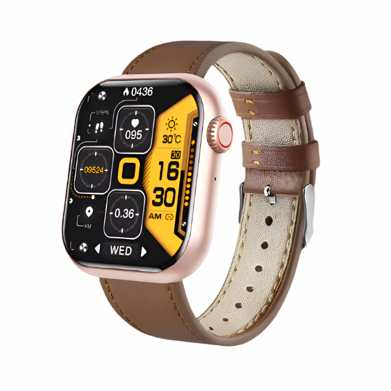 Orologio intelligente Bluetooth con chiamata, frequenza cardiaca, temperatura corporea, assistente vocale, braccialetto intelligente, orologio intelligente sportivo