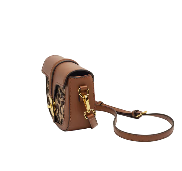 Dames schoudertas luipaardprint mode enkele schouder crossbody tas slot gesp leren dames schoudertas