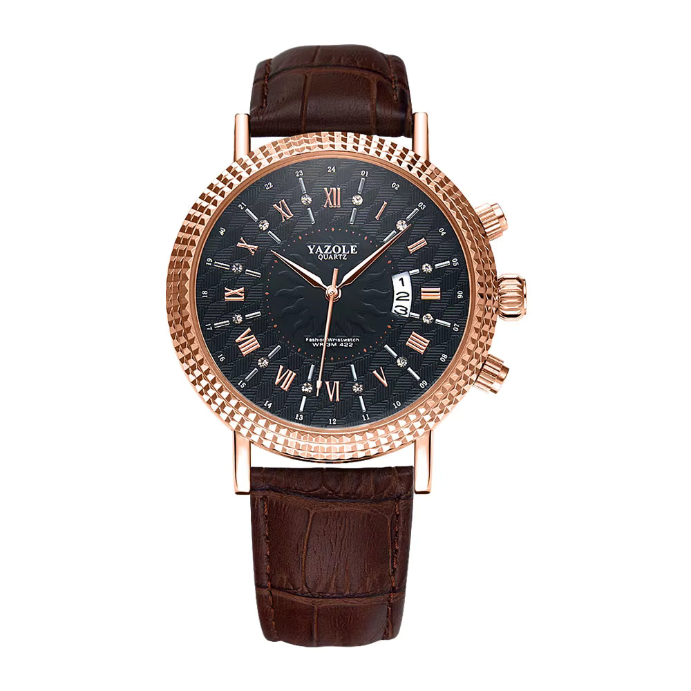 YAZOLE Women Luxury Quartz Watch Original Leather Band Stainless Steel Case Women Fashion Quartz Movement Watch
