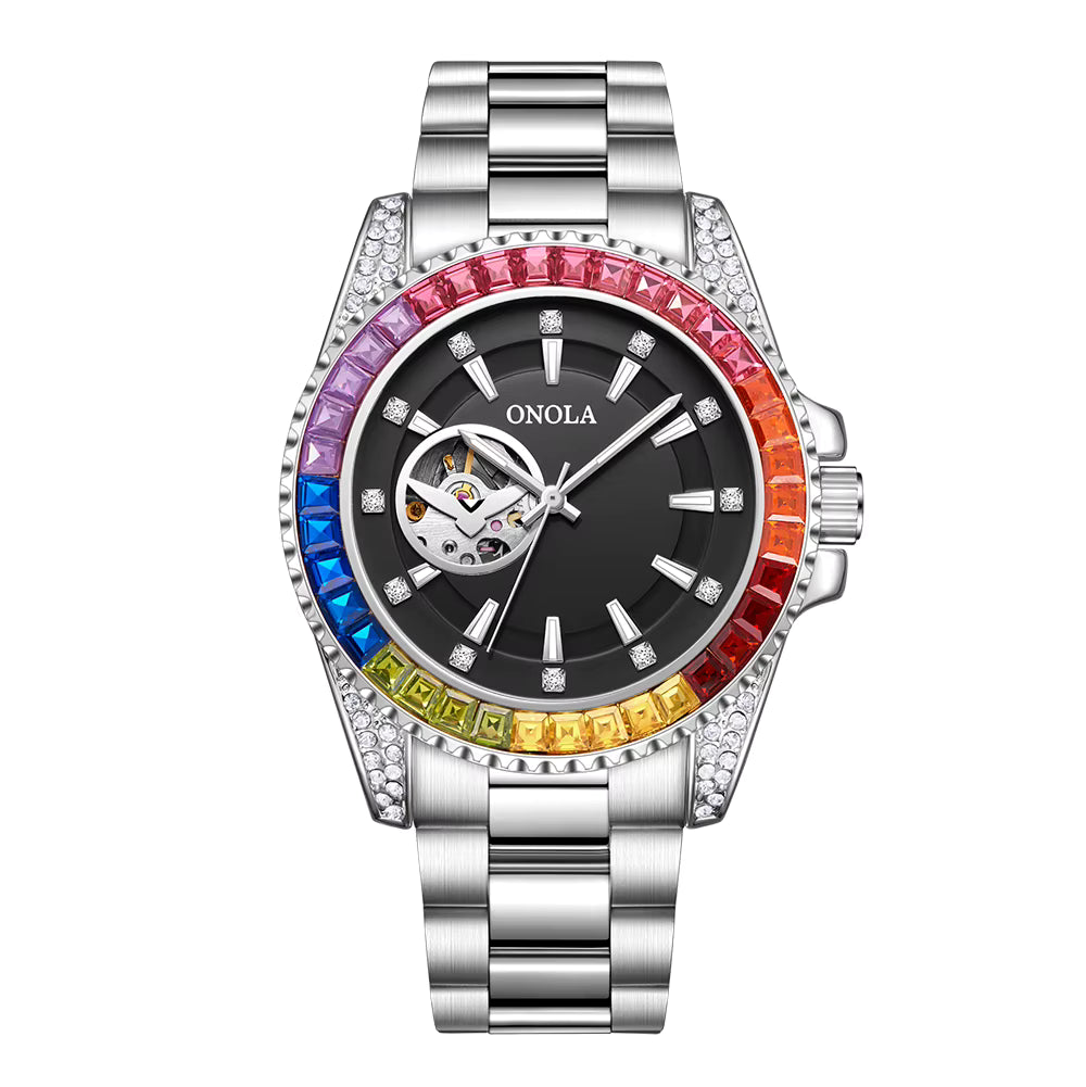 Orologio meccanico automatico luminoso classico da uomo ONOLA, orologio sportivo multifunzione impermeabile di lusso da uomo
