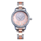SHENGKE Luxury Bracelet Ladies Quartz Wristwatch Stainless Steel Band Rhinsone Crafted Women's Quartz Watches