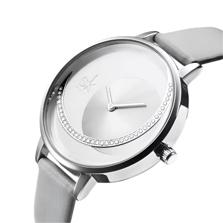 Shengke Luxe Merk Dames Quartz Horloge Kristal Dameshorloges Mesh Riem Quartz Polshorloges Strass Dameshorloge