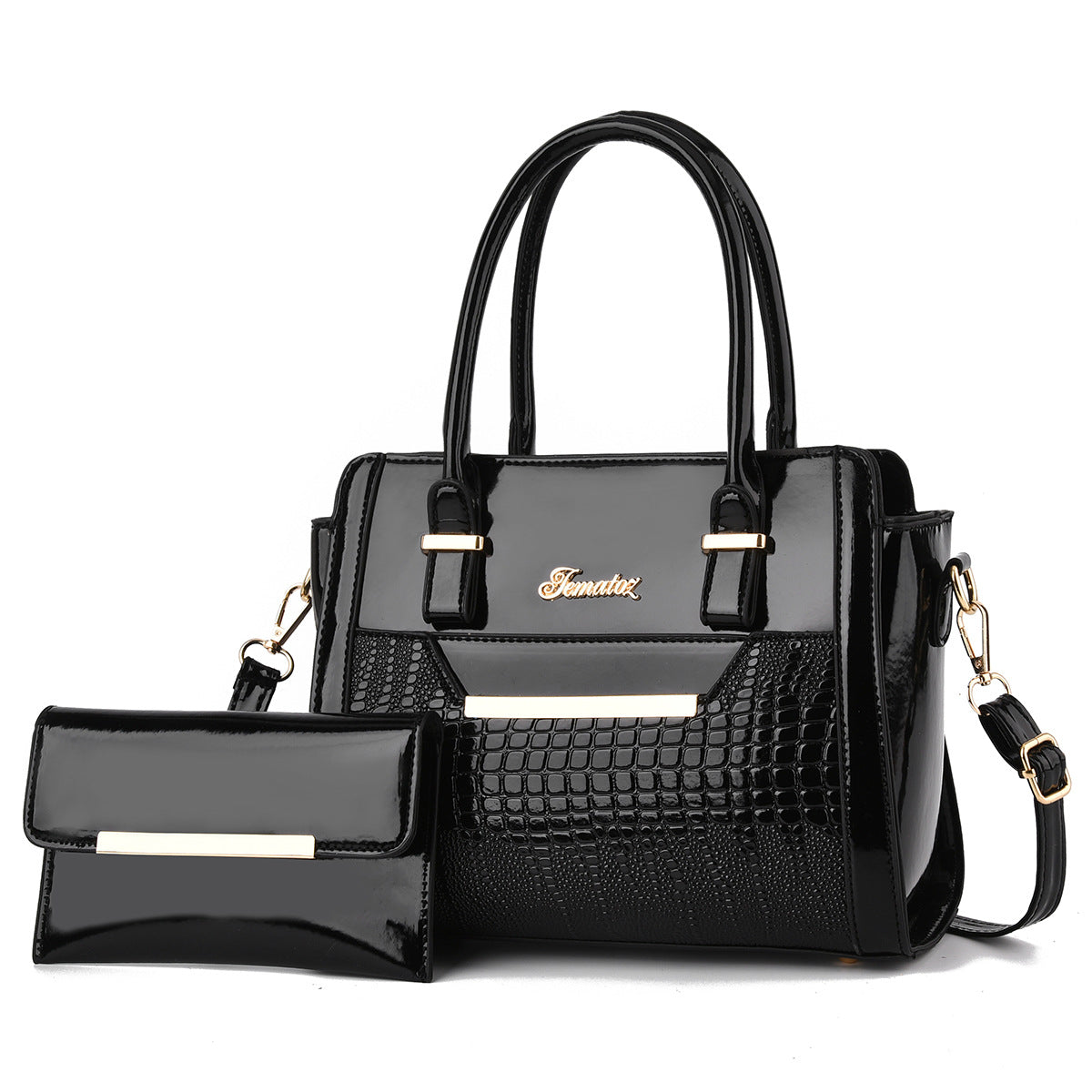 Women's Handbag PU Leather Premium Handbag 2-piece Set Shoulder Bag Large Capacity Crossbody Bag Women's Handbag - Acquisti Online