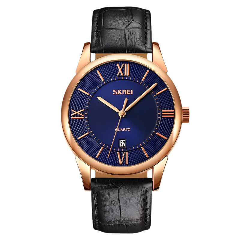 Skmei Men's Quartz Watches Waterproof Stainless Steel Original Leather Strap Waterproof Luxury Wristwatches