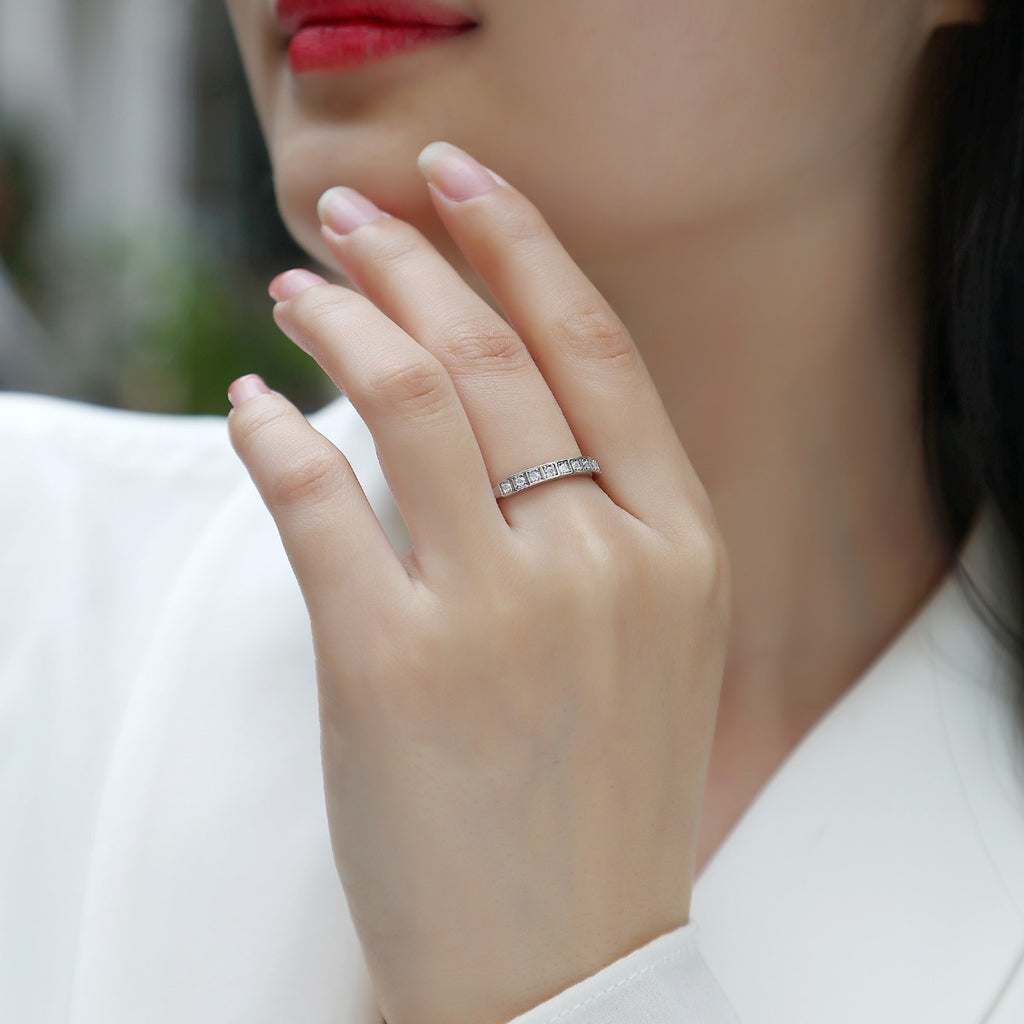 Women Luxury Rings S925 Sterling Silver Moissanite Diamond Ring High Quality Cubic Zirconia Eternity Women Engagement Ring