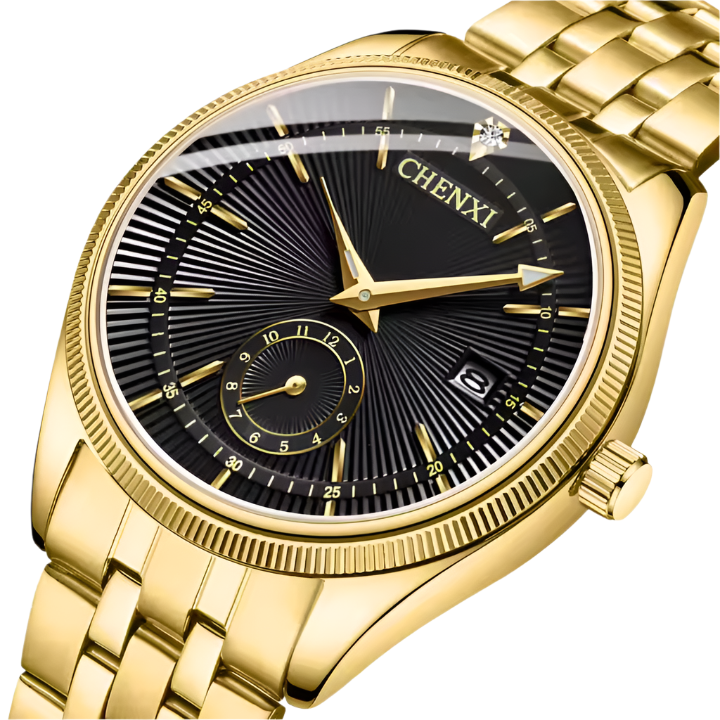 CHENXI Luxury Couple fashion quartz watch steel band watch Rhinstone Crafted Luminous Waterproof Couple Quartz Watch