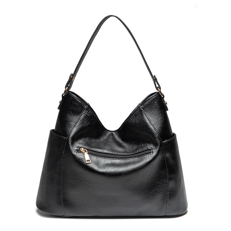Grote handtas voor dames, originele leren schoudertas met meerdere zakken, modieuze zachte crossbodytas voor dames