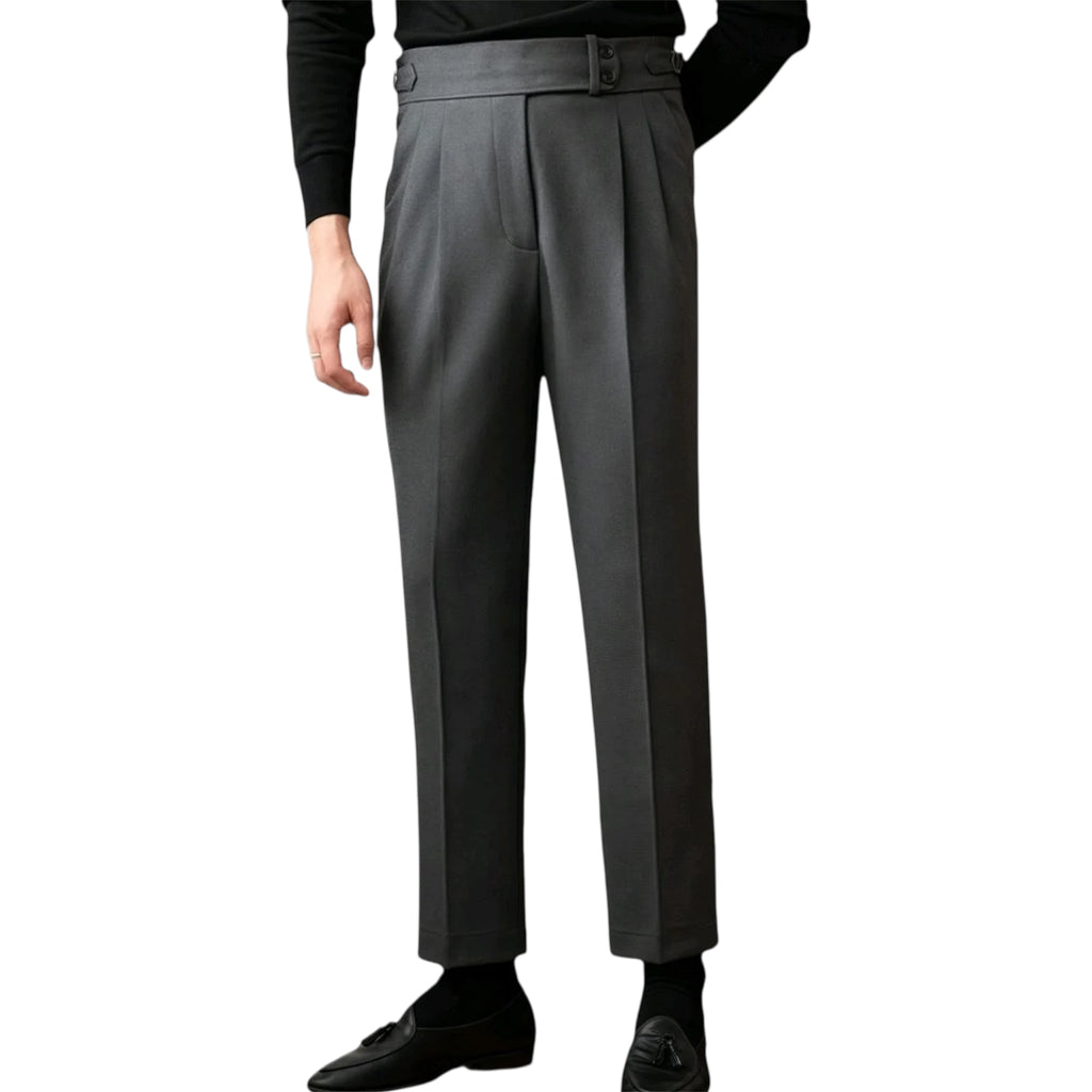 Men's Fashionable Business Casual Formal Pants Solid Color British Commuter Anti-wrinkle Retro Slim-fit Casule Pants