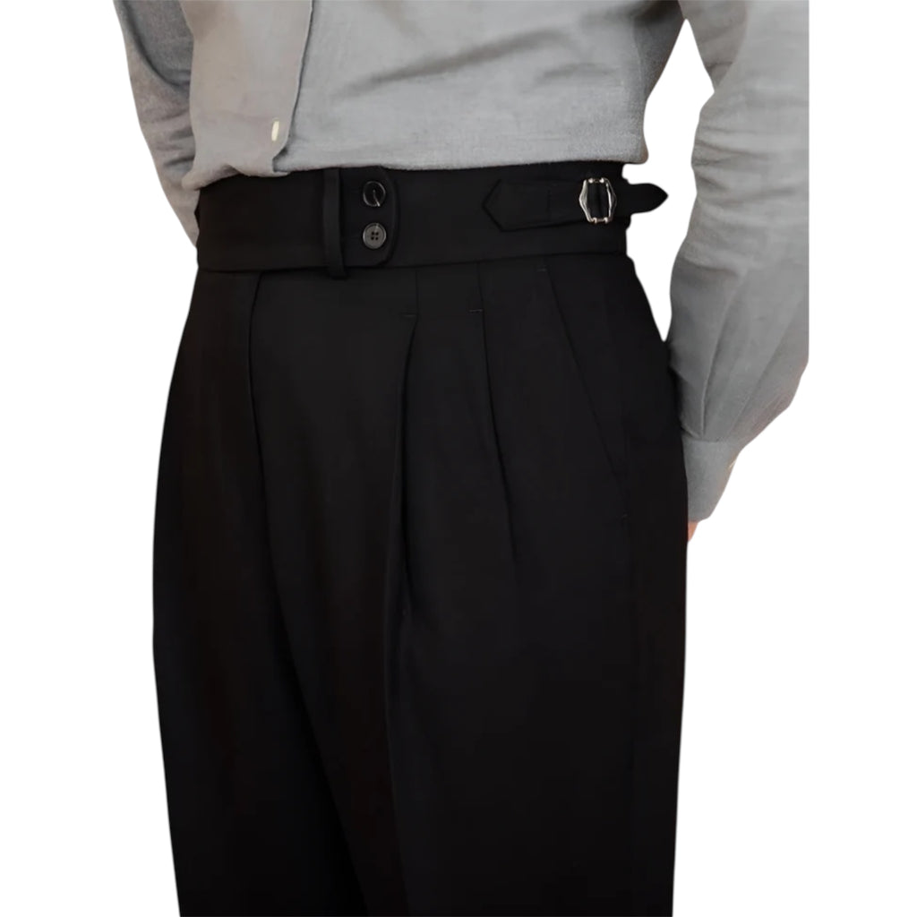 Men's Fashionable Business Casual Formal Pants Solid Color British Commuter Anti-wrinkle Retro Slim-fit Casule Pants