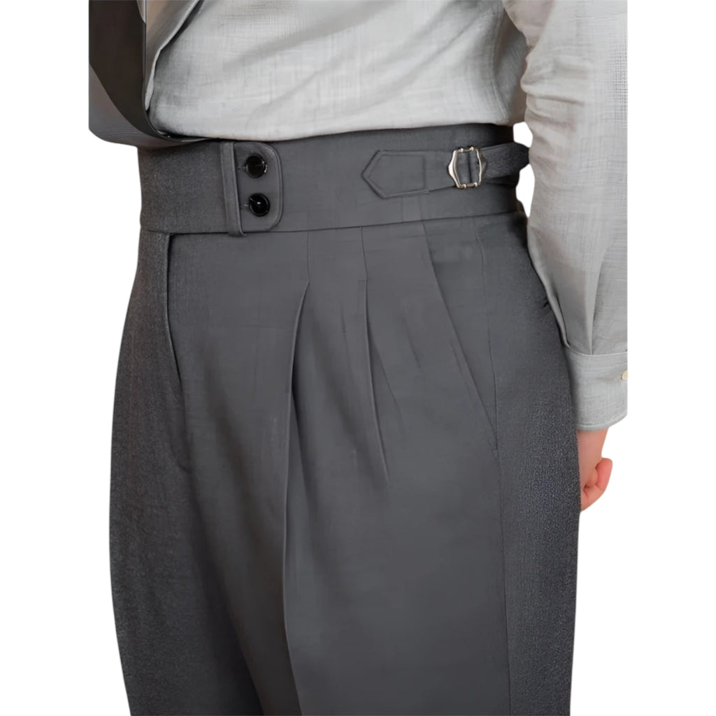 Men's Fashionable Business Casual Formal Pants Solid Color British Commuter Anti-wrinkle Retro Slim-fit Casule Pants