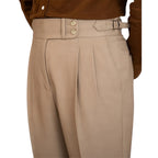 Men's Fashionable Business Casual Formal Pants Solid Color British Commuter Anti-wrinkle Retro Slim-fit Casule Pants