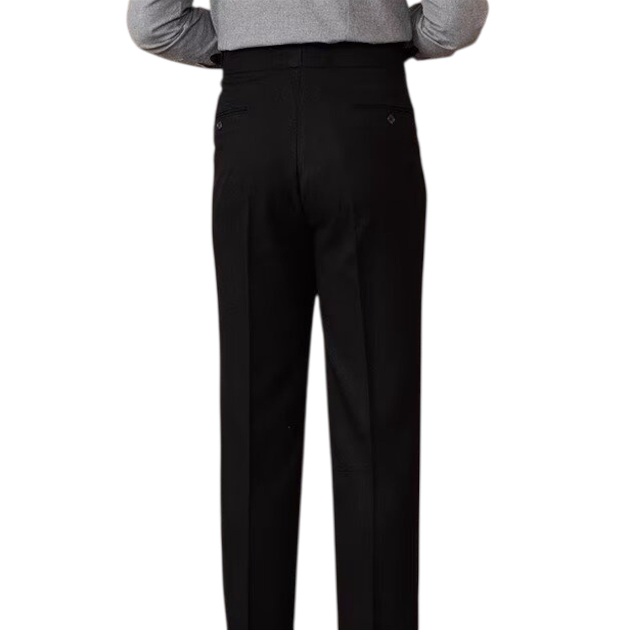 Heren modieuze zakelijke casual formele broek Polyestervezel rechte slim fit gesp pak Heren casual formele broek