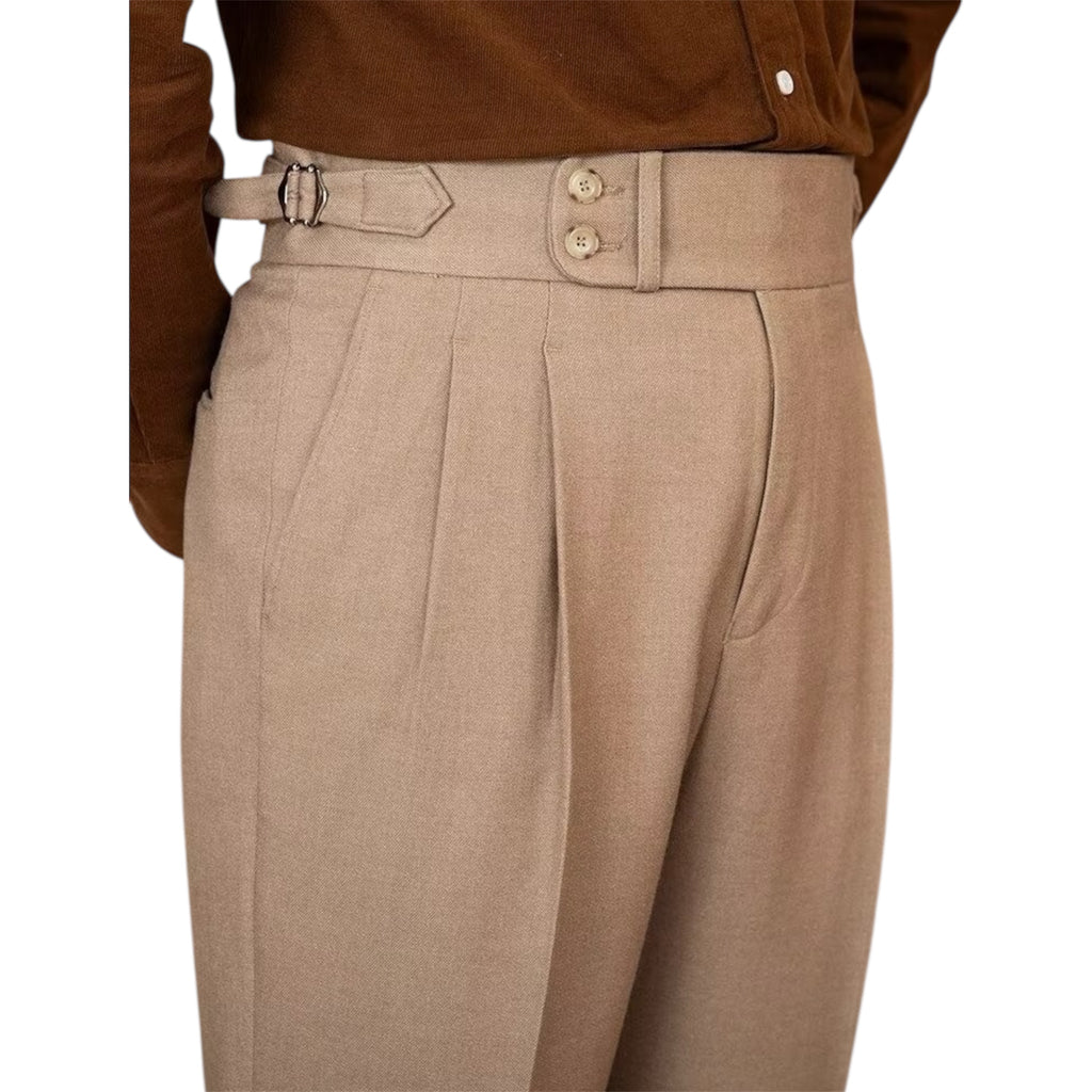 Men's Fashionable Business Casual Formal Pants Polyester Fiber Straight Slim Fit Buckle Suit Men's Casual Formal Pants