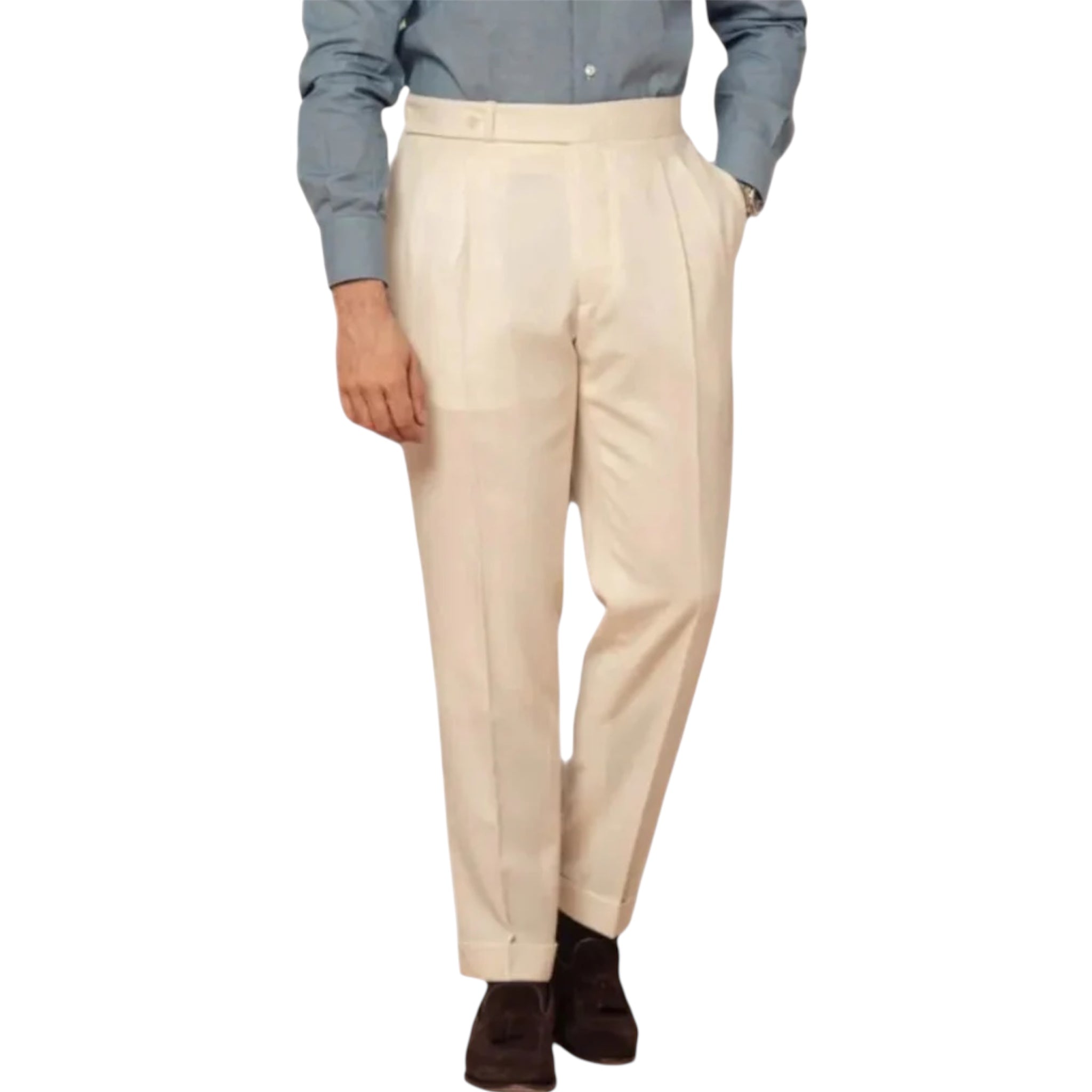 Heren modieuze casual zakelijke formele broek effen kleur knoopbroek effen polyester heren casual formele broek