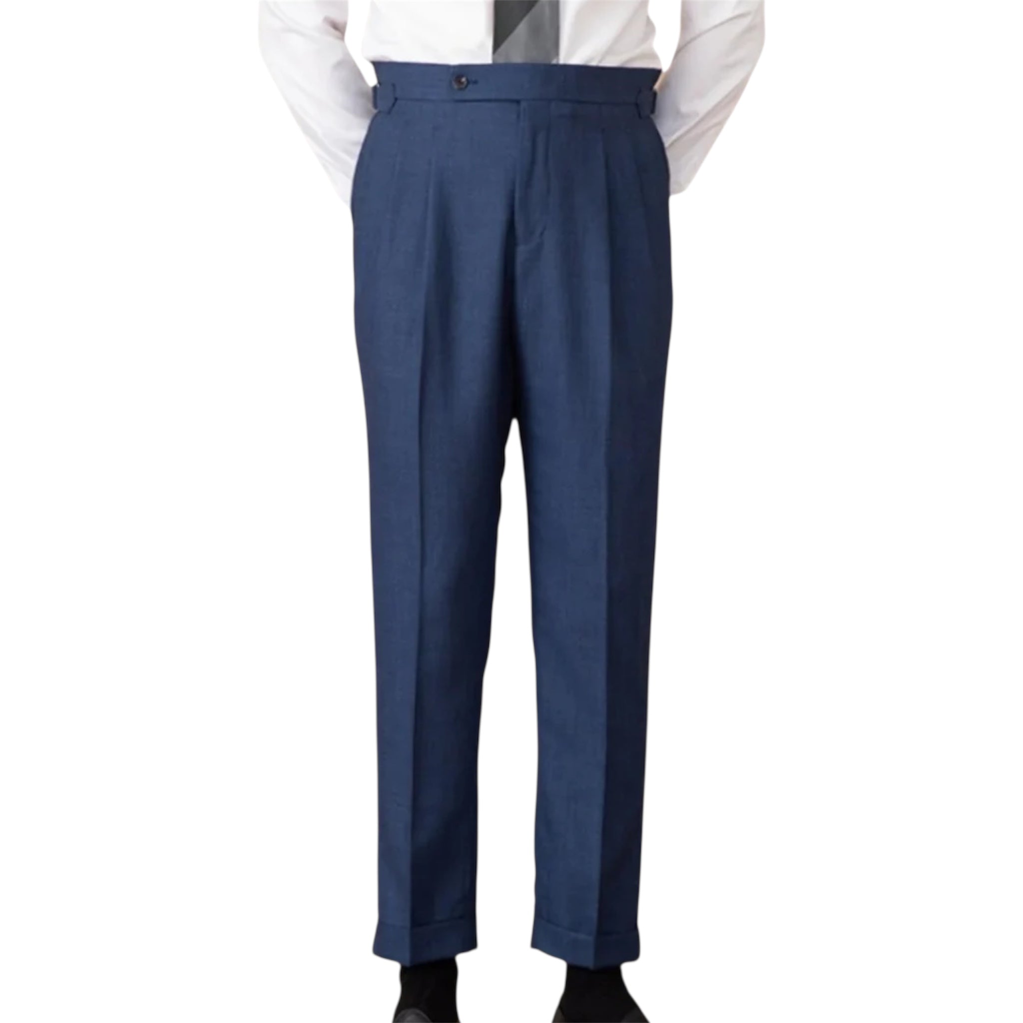 Heren modieuze zakelijke casual formele broek effen kleur Naples hoge taille rechte buis heren casual formele broek