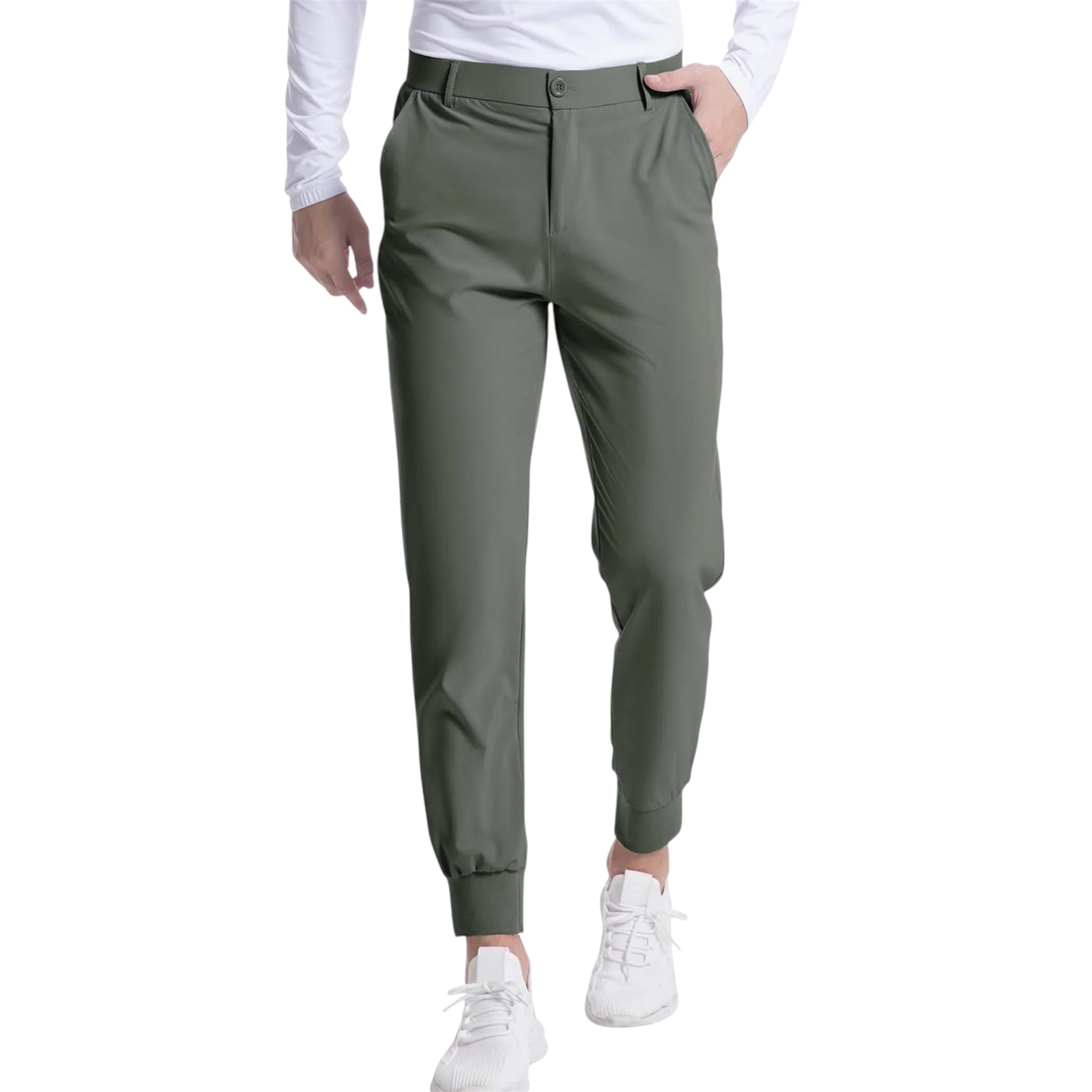 Men's Fashionable Casual Elastic Jogger Pants Slim Fit Cotton Mid Waist Lightweight Men's Casual Jogger Pants