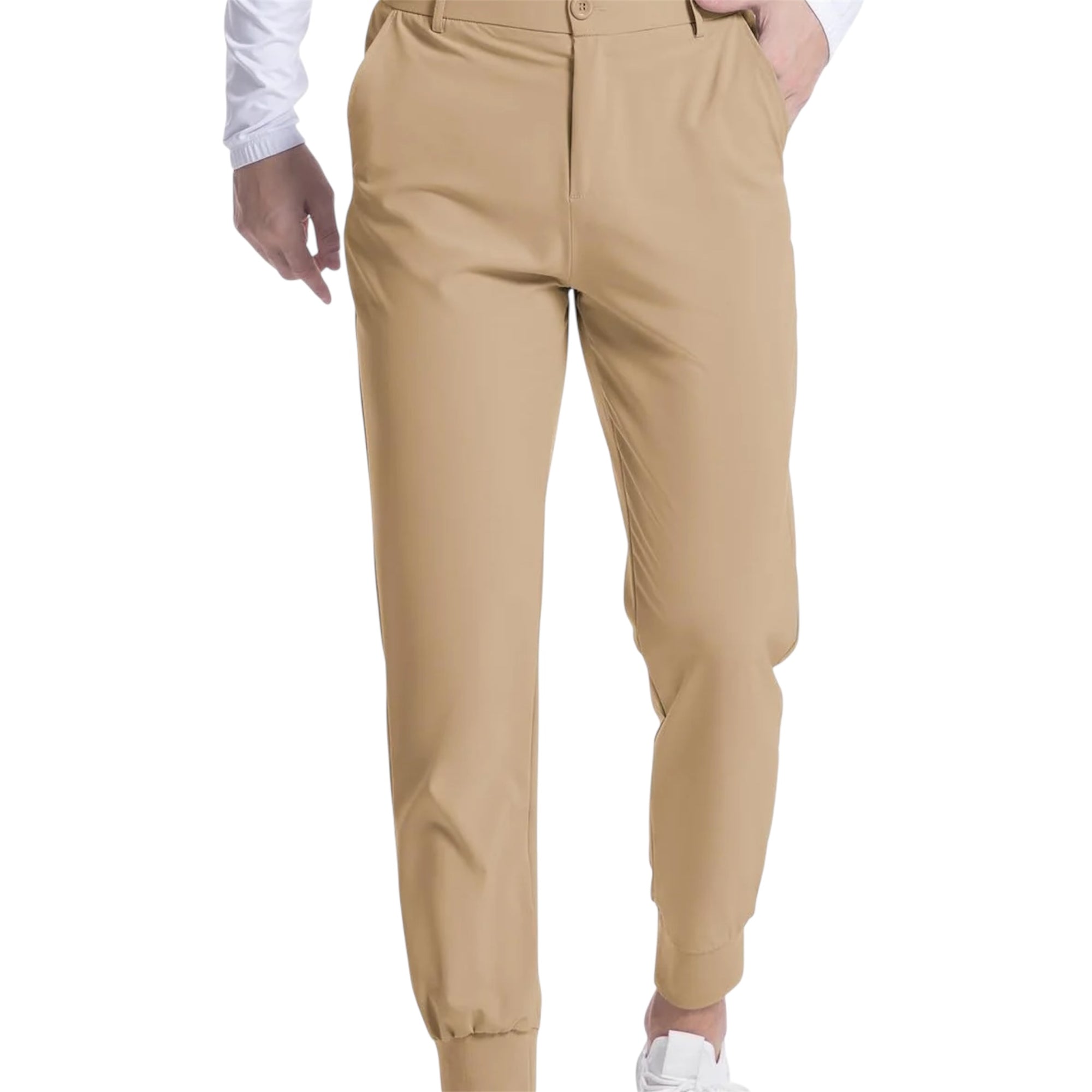 Men's Fashionable Casual Elastic Jogger Pants Slim Fit Cotton Mid Waist Lightweight Men's Casual Jogger Pants