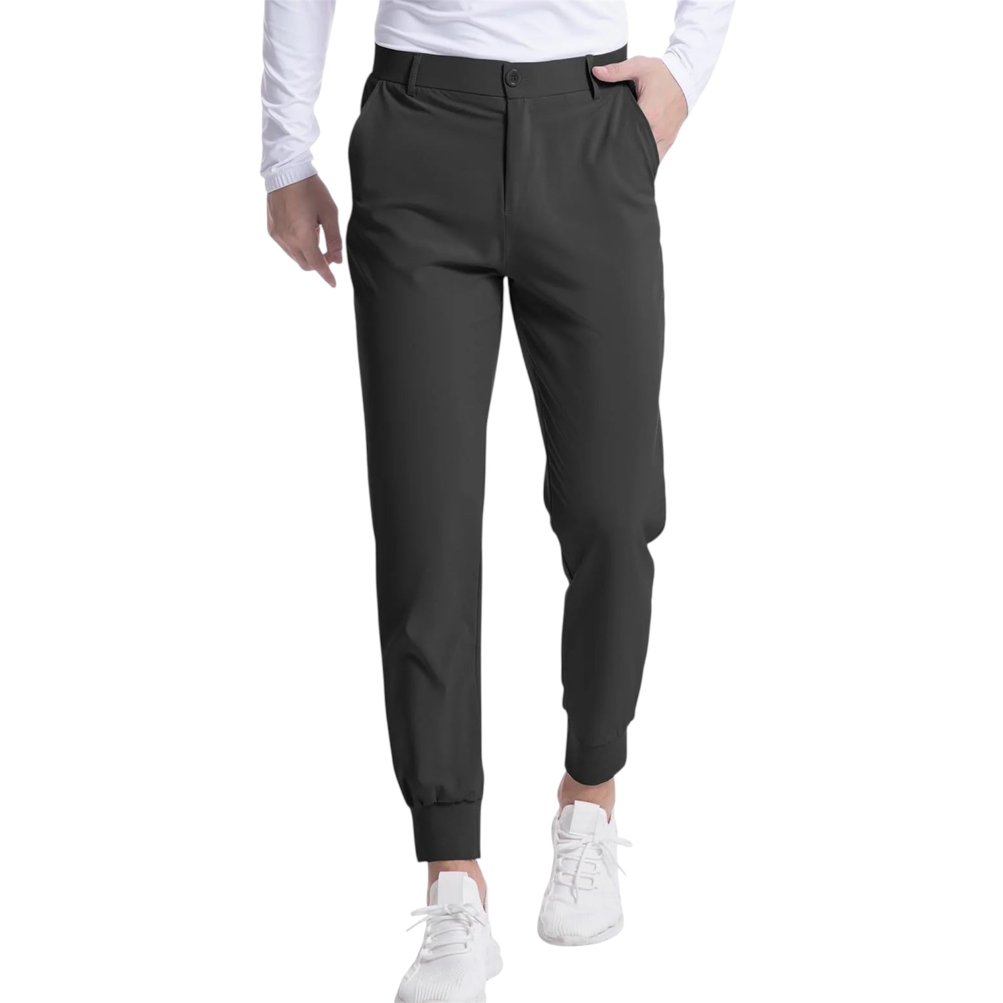 Men's Fashionable Casual Elastic Jogger Pants Slim Fit Cotton Mid Waist Lightweight Men's Casual Jogger Pants