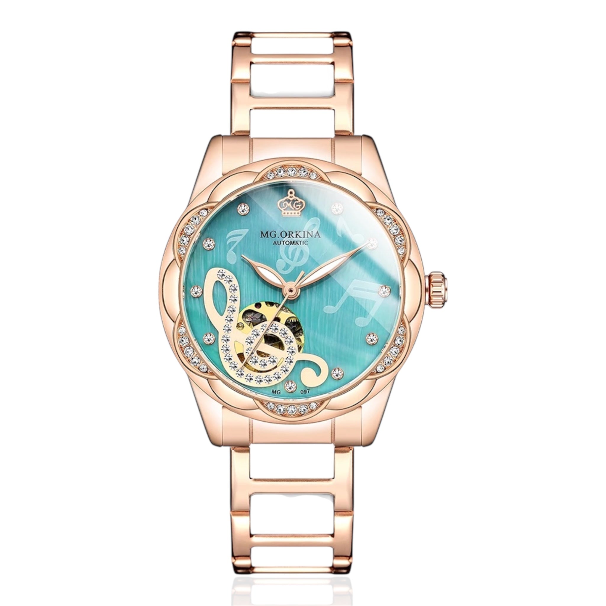Mode Luxe Dames Automatisch Mechanisch Horloge Dameshorloges Strass Gemaakt Keramiek Roestvrij Staal Automatisch Opwindend Polshorloge