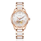 Fashion Luxury Women's Automatic Mechanical Ladies Watches Ceramic Stainless Steel Self-Winding Wristwatch