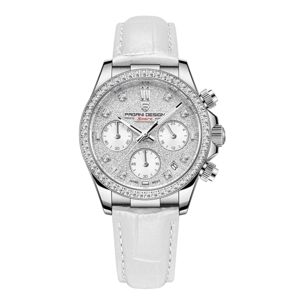 PAGANI Design Luxury Women Quartz Watch Stainless Steel Rhionstone Crafted 100m Waterproof Chronograph Women Quartz Watch