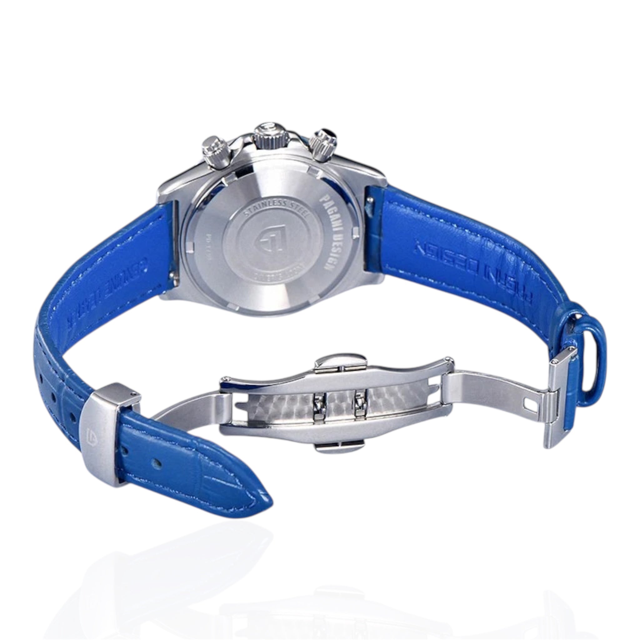 PAGANI Design Luxe Dames Quartz Horloge Leren Riem Rhionstone Gemaakt Waterdicht Chronograaf Dameshorloge