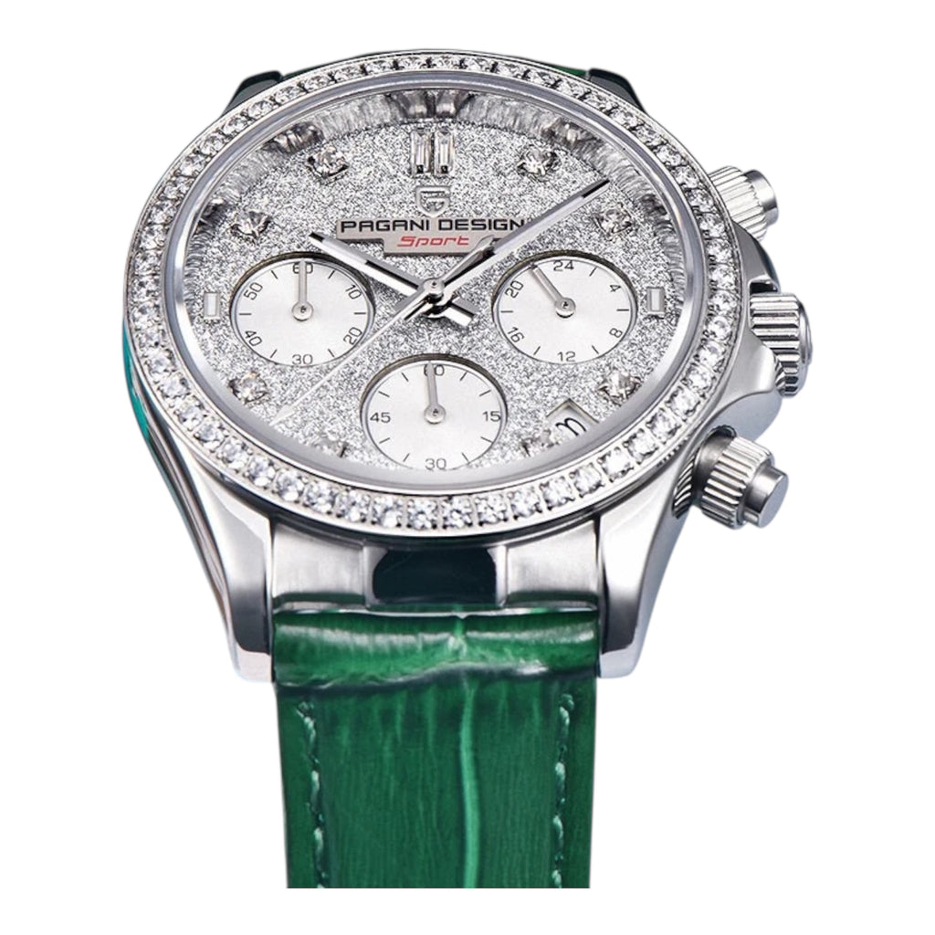 PAGANI Design Luxury Women Quartz Watch Stainless Steel Rhionstone Crafted 100m Waterproof Chronograph Women Quartz Watch