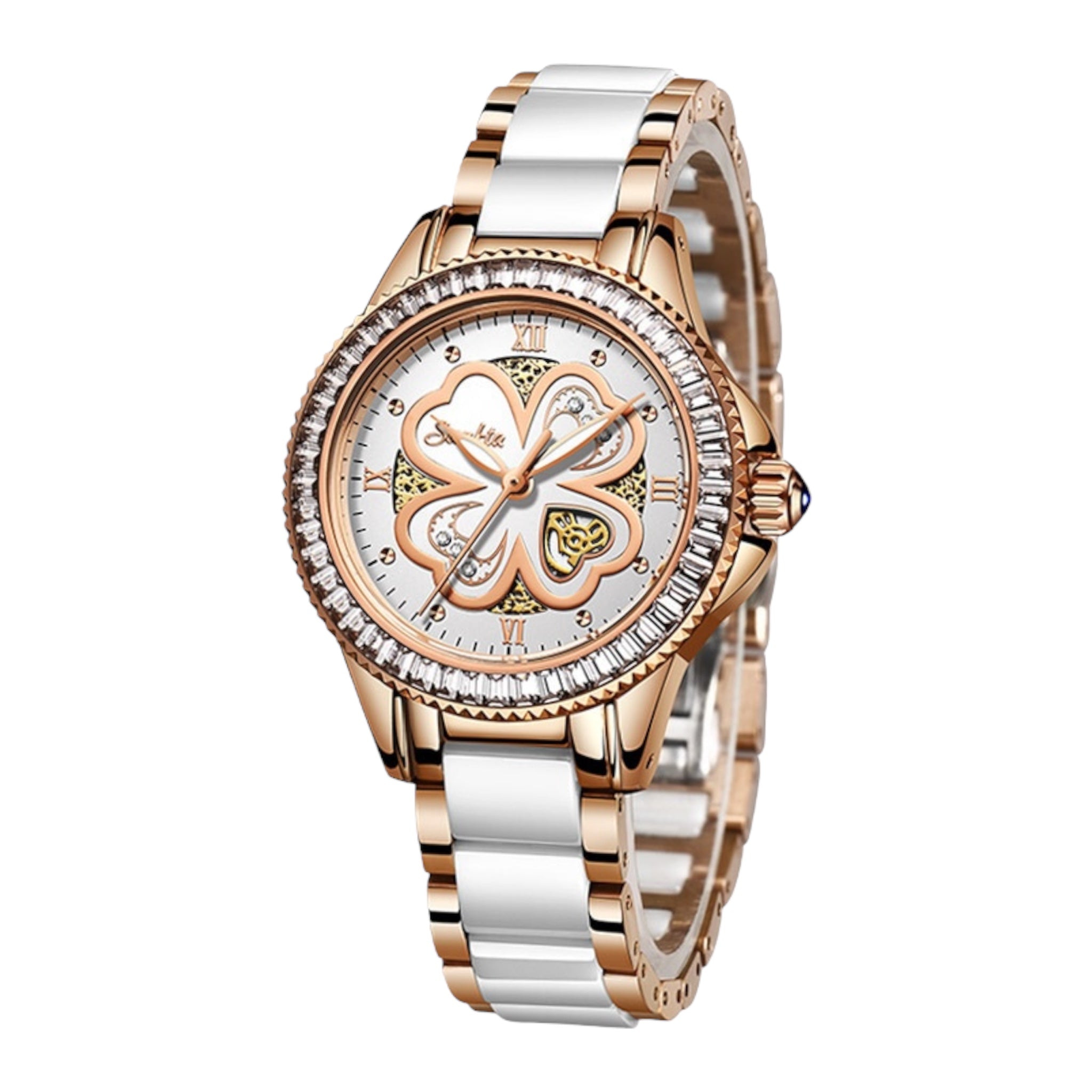Women Quartz Watches Fashion Luxury Rhinstone Crafted Ceramics Bracelet Wrist Watches Waterproof Women Watch - Acquisti Online