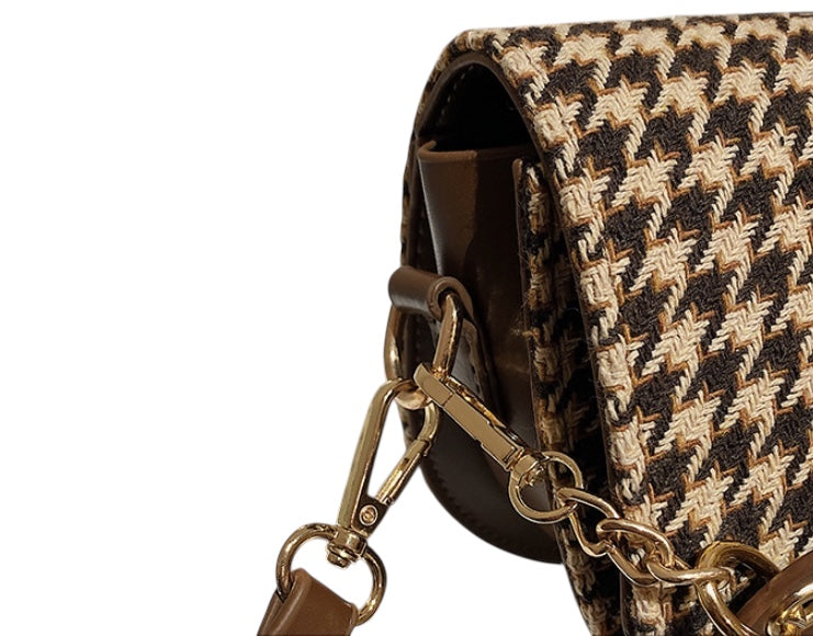 Women's Fashionable Simple Crossbody Shoulder Bag Zipper Pocket Polyester Texture Small Square Crossbody Shoulder Bag