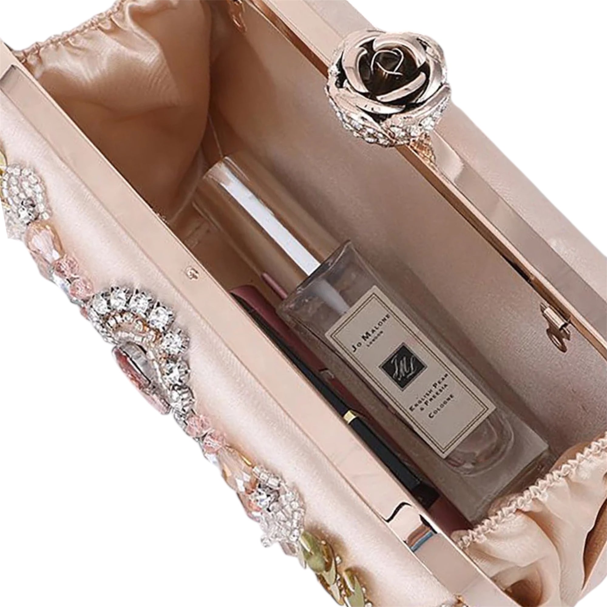 Women's Ladies Clutch Sequin Rhinestone Clutch Bags Bling Sparkly Sequins Blush Evening Party Handbag with Beading
