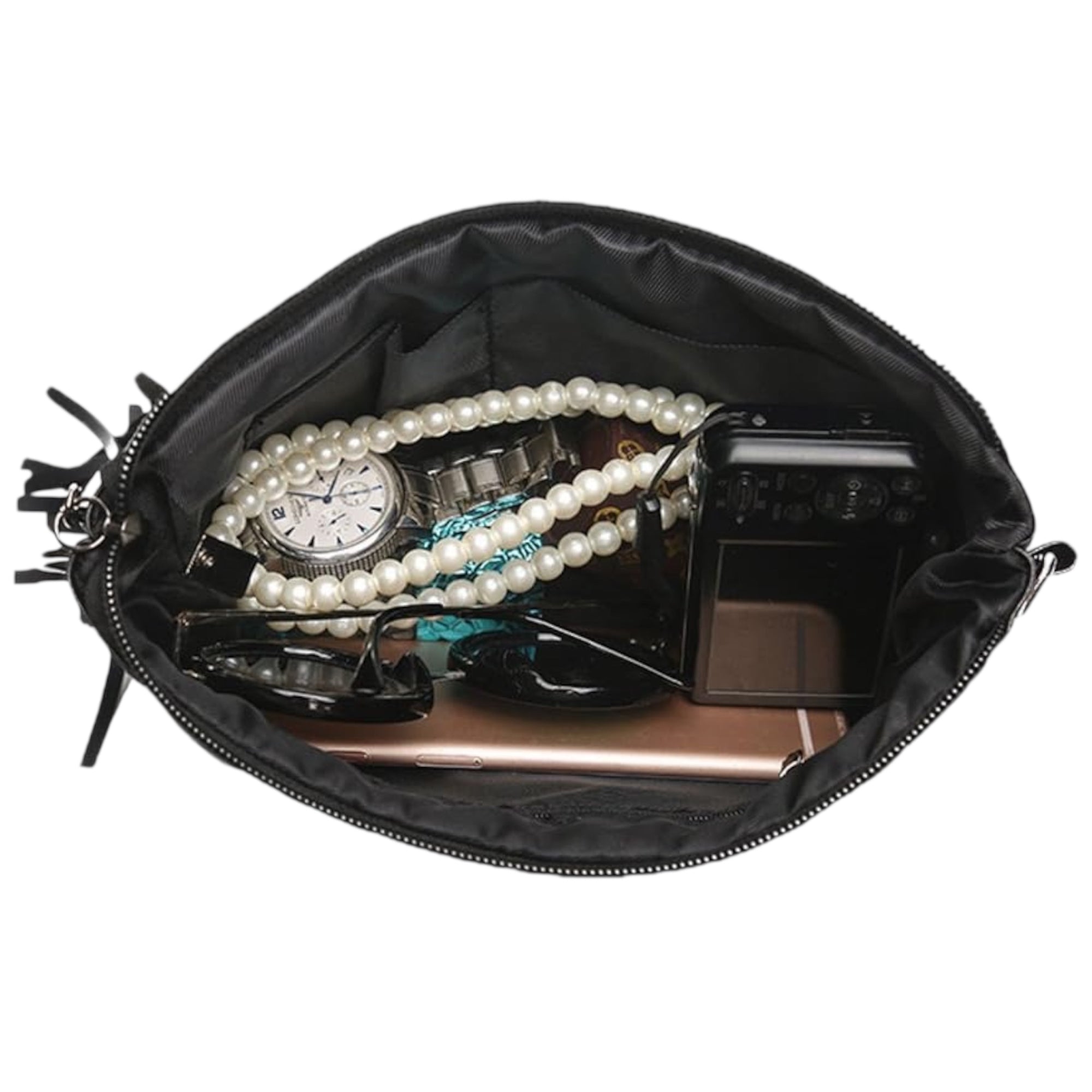 Women's Sheepskin Mini Crossbody Bag Tassel Clutch Bag Large Capacity Shoulder Bag Women Slim Crossbody Bag