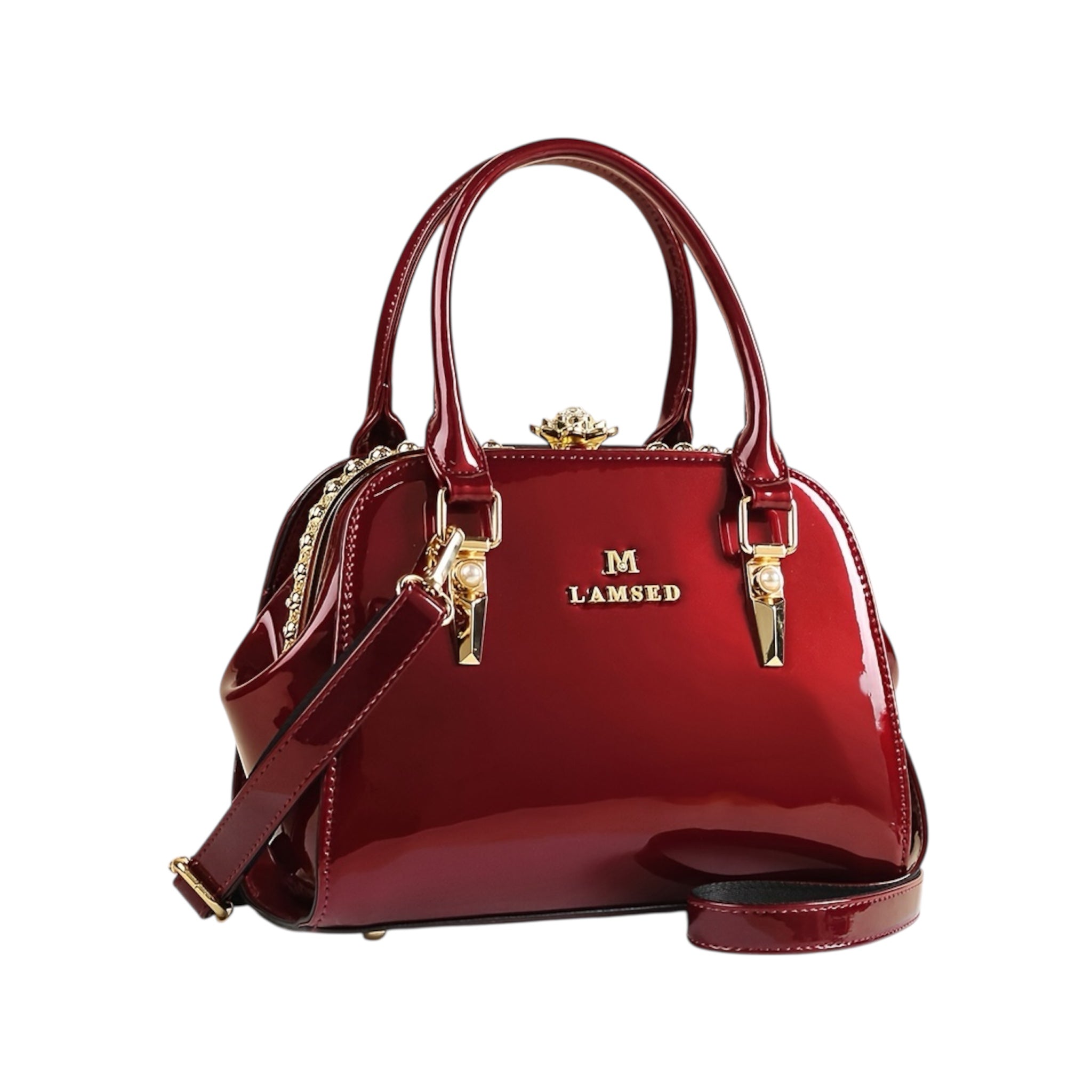 Luxe handtas voor dames, echt leer, stijlvolle sfeer, 2025, nieuwe glanzende elegante schoudertas voor dames met meerdere zakken