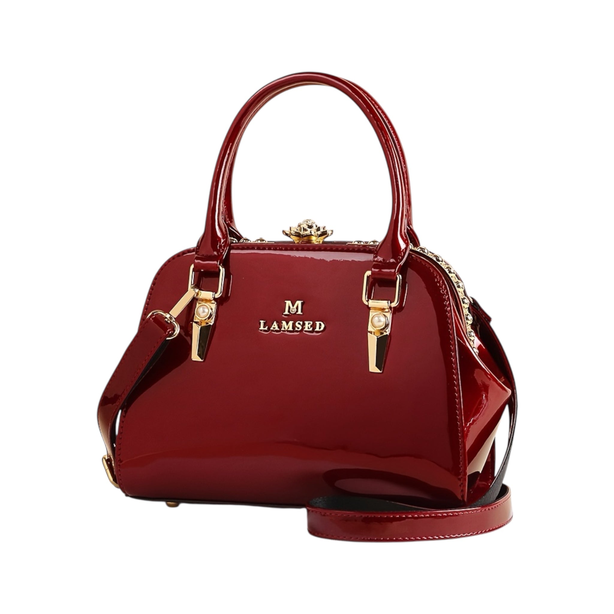 Luxe handtas voor dames, echt leer, stijlvolle sfeer, 2025, nieuwe glanzende elegante schoudertas voor dames met meerdere zakken