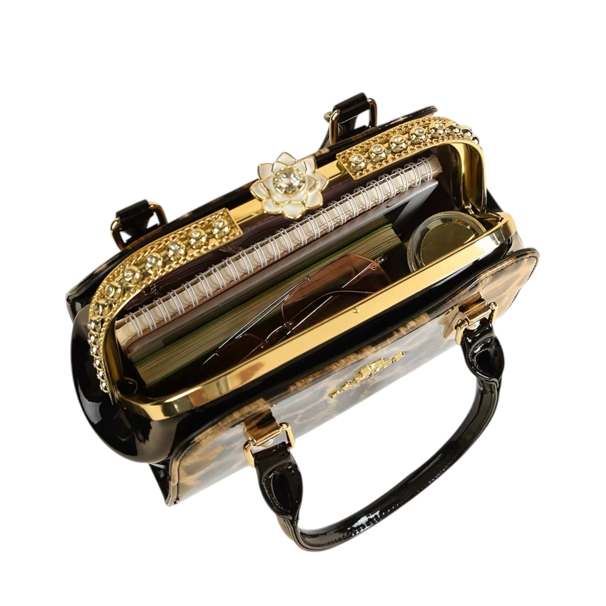 Luxe handtas voor dames, echt leer, stijlvolle sfeer, 2025, nieuwe glanzende elegante schoudertas voor dames met meerdere zakken