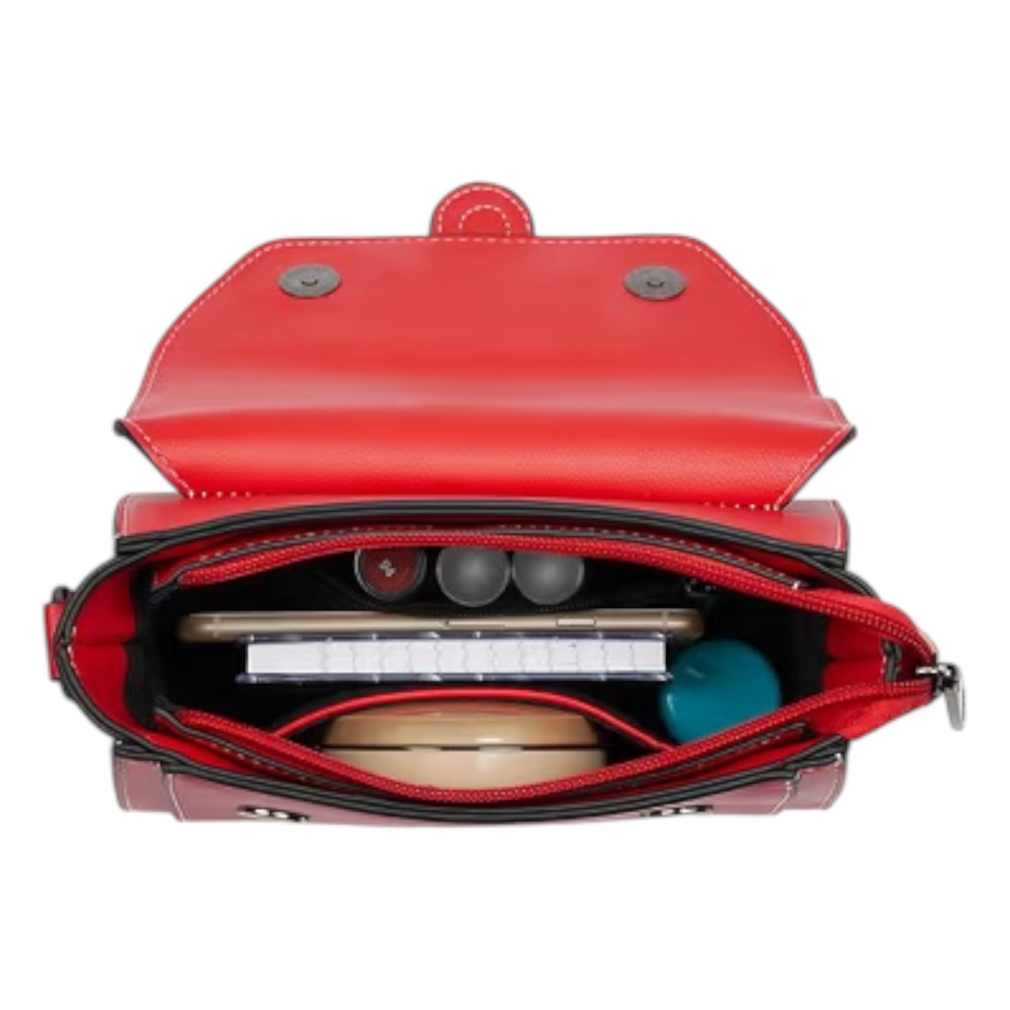 Luxe damestas van PU met grote capaciteit, één schouderband, crossbodytas met meerdere zakken
