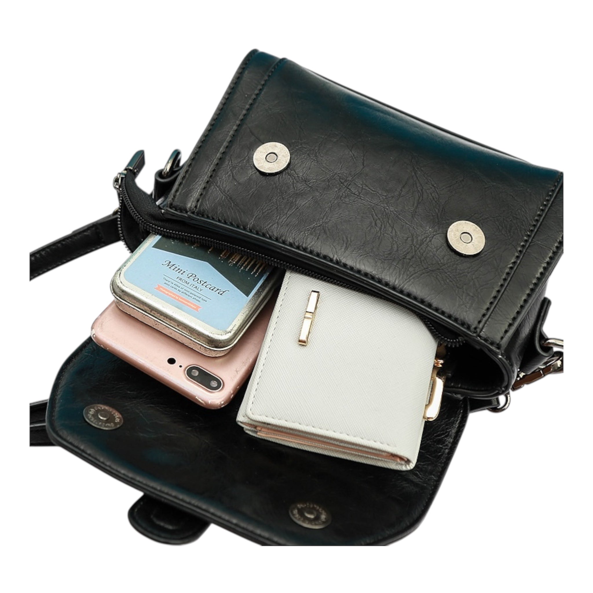 Luxe damestas van PU met grote capaciteit, één schouderband, crossbodytas met meerdere zakken