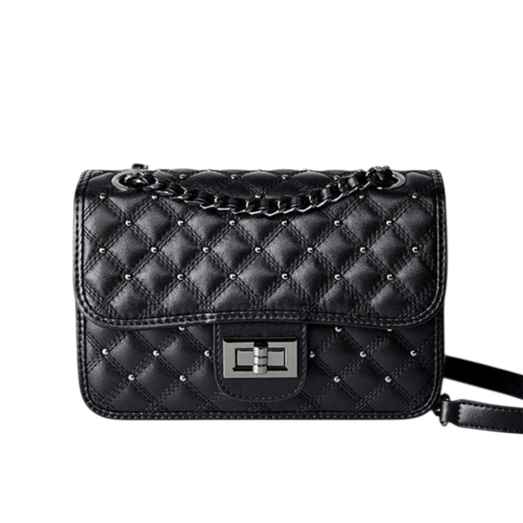 Women's Genuine Leather Rhombus Chain Shoulder Messenger Bag Women's Retro Shoulder Bag Chain Crossbody Bag