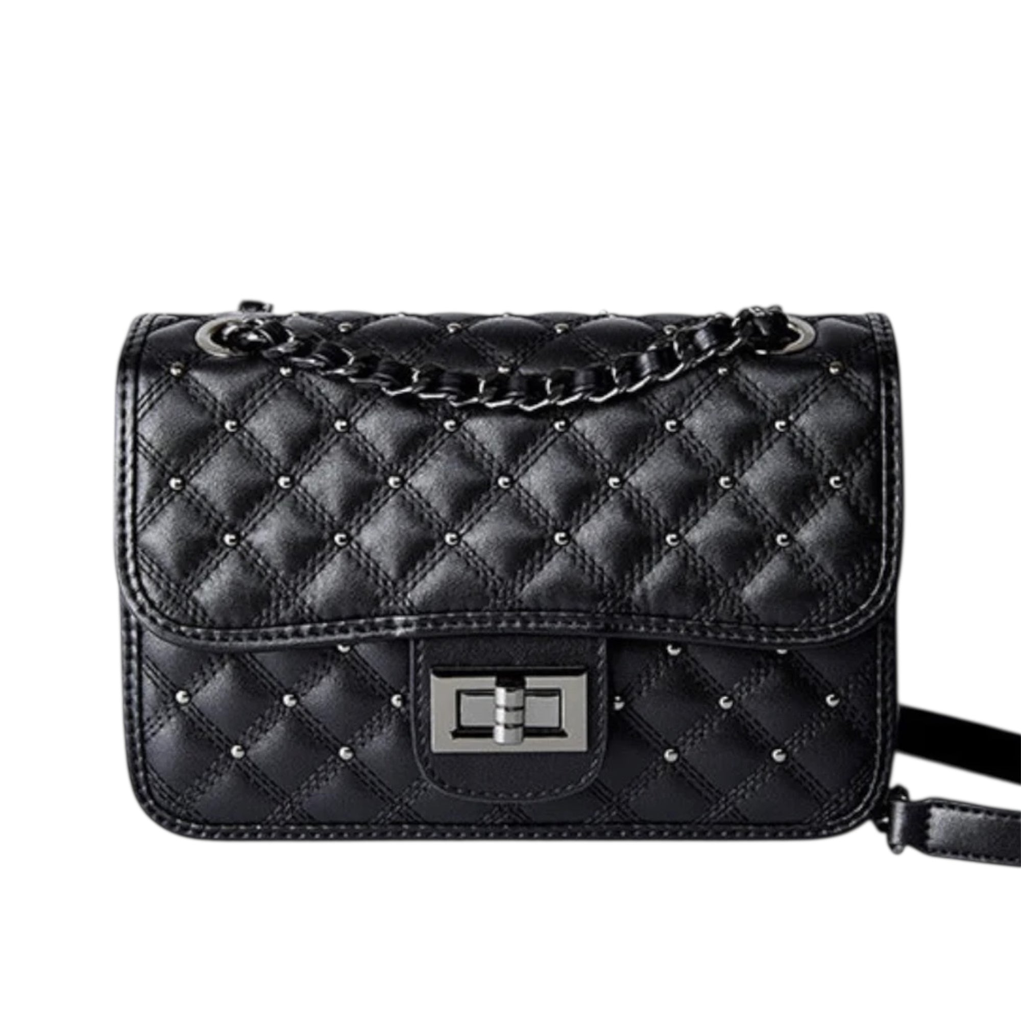 Women's Genuine Leather Rhombus Chain Shoulder Messenger Bag Women's Retro Shoulder Bag Chain Crossbody Bag