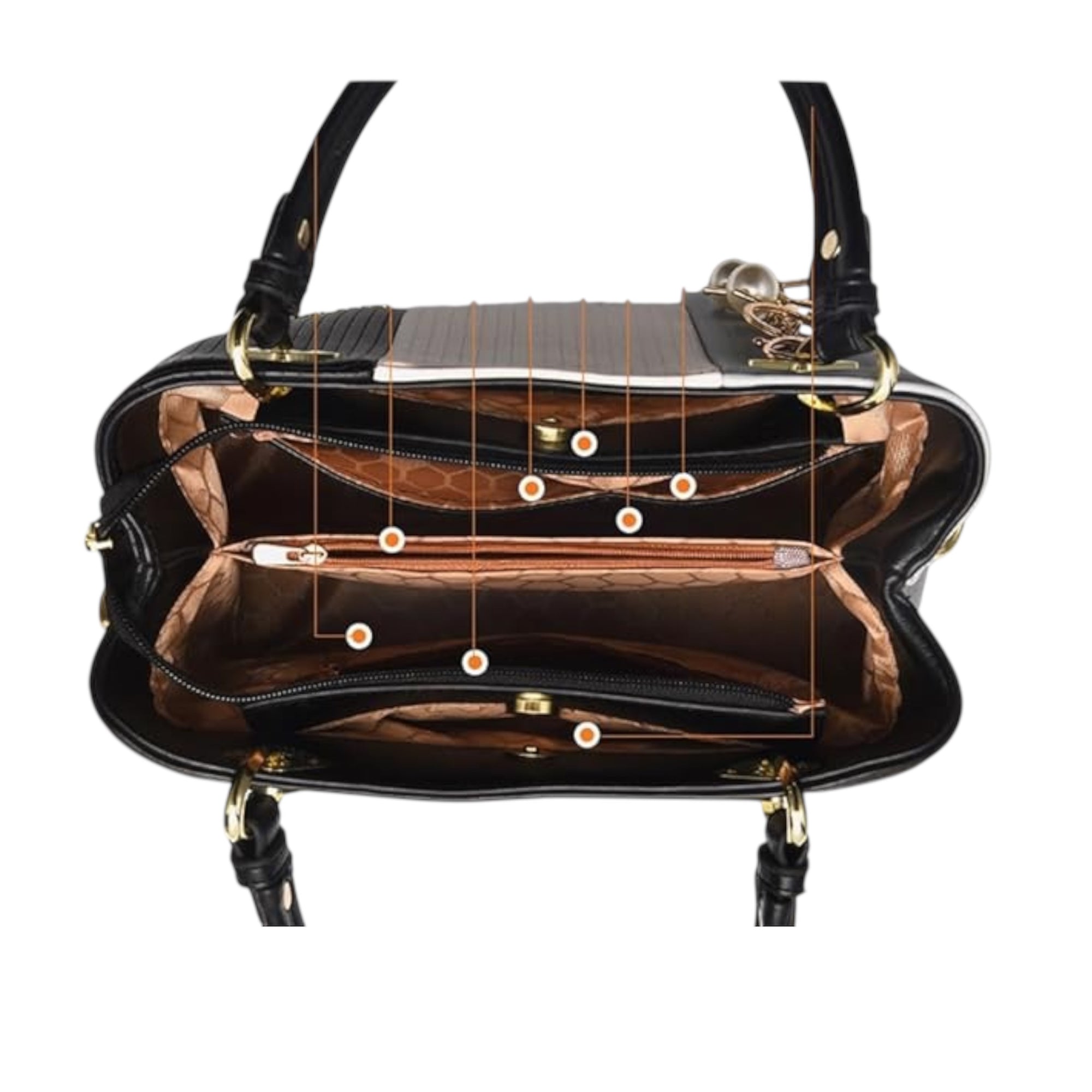 Women's Shoulder Bag Multi Pocket Large Capacity Women Handbag Fashionable Crossbody PU Women's Sling Shoulder Bag