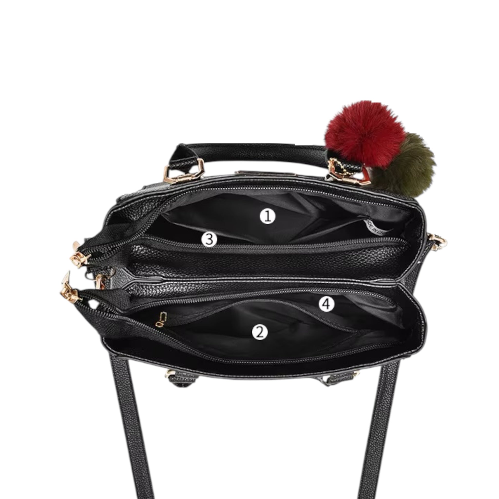 Handtas voor dames, grote leren schoudertas, meerdere zakken, grote capaciteit, modieuze crossbodytas, schoudertas voor dames