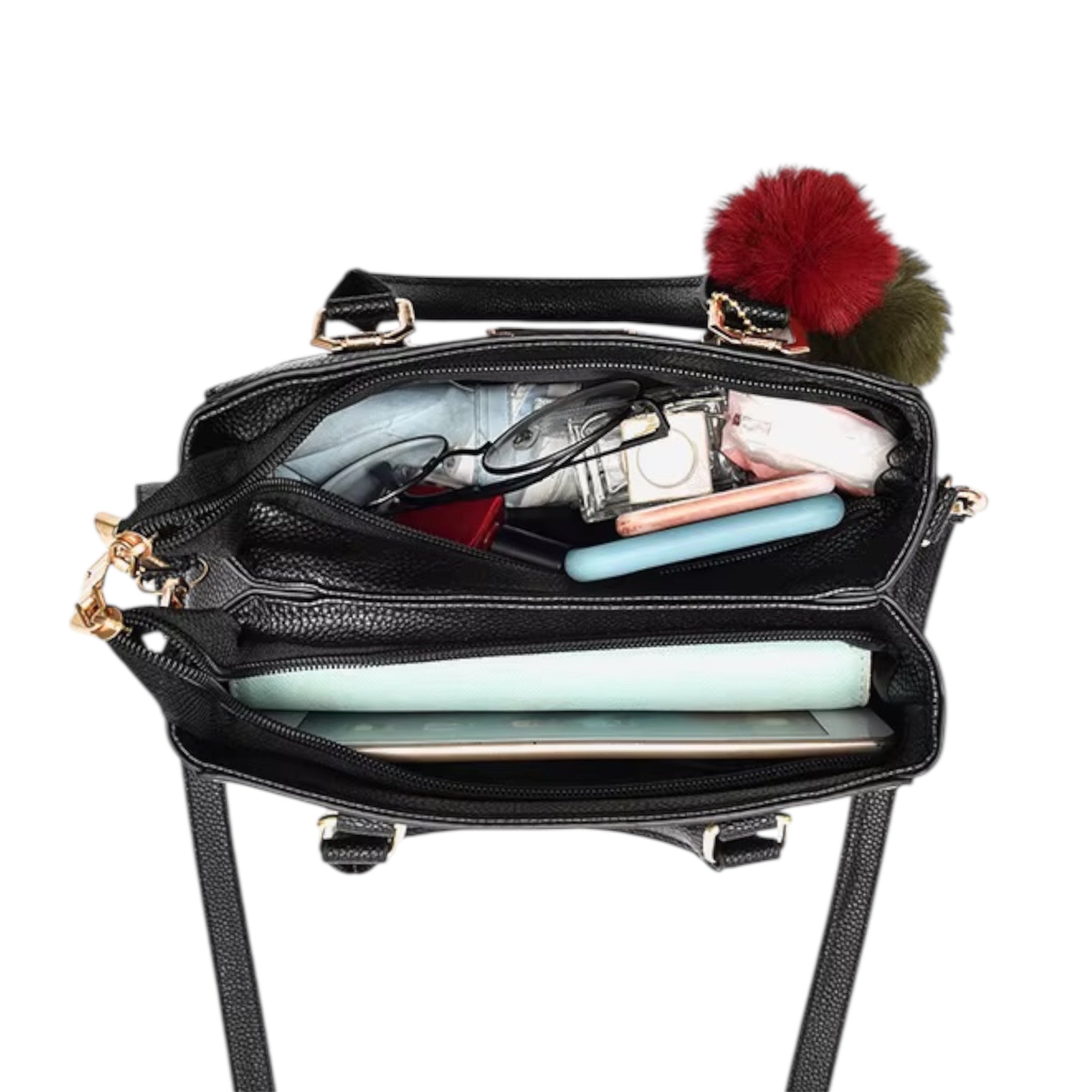 Handtas voor dames, grote leren schoudertas, meerdere zakken, grote capaciteit, modieuze crossbodytas, schoudertas voor dames