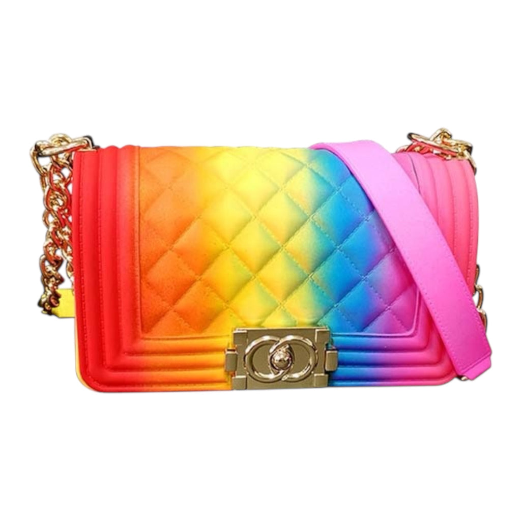 Women's Crossbody Bag One Shoulder Diagonal Bag Crystal Jelly Bag Large Capacity Fashionable Rainbow Women's Shoulder Bag